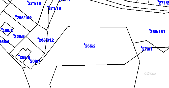 Parcela st. 266/2 v KÚ Tušimice, Katastrální mapa