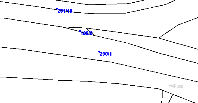 Parcela st. 290/1 v KÚ Tušimice, Katastrální mapa