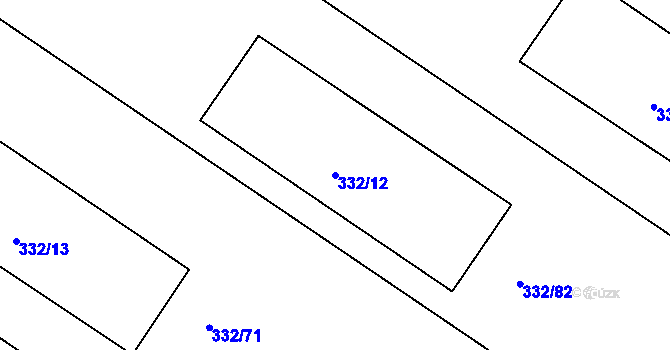 Parcela st. 332/12 v KÚ Tušimice, Katastrální mapa