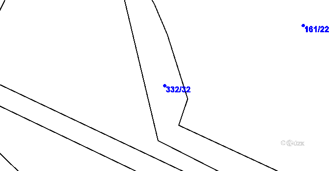 Parcela st. 332/32 v KÚ Tušimice, Katastrální mapa