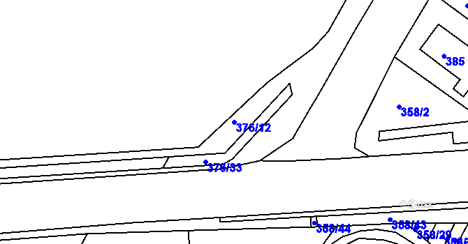 Parcela st. 376/12 v KÚ Tušimice, Katastrální mapa