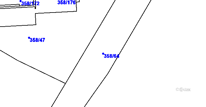Parcela st. 358/64 v KÚ Tušimice, Katastrální mapa