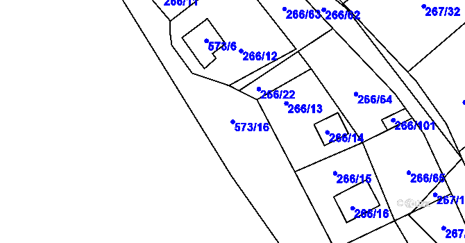 Parcela st. 573/16 v KÚ Tušimice, Katastrální mapa