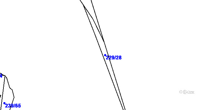 Parcela st. 229/28 v KÚ Tušimice, Katastrální mapa