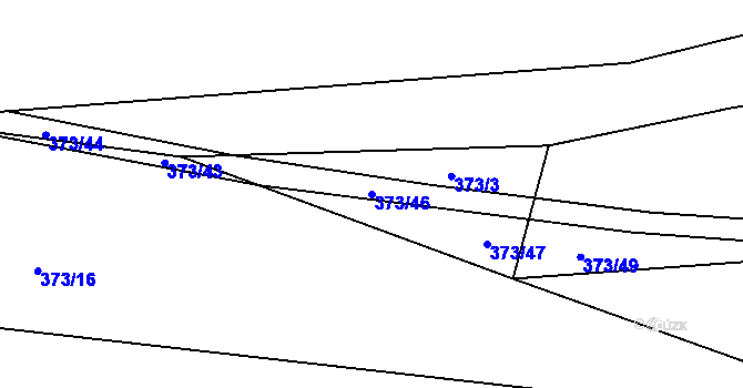 Parcela st. 373/46 v KÚ Tušimice, Katastrální mapa