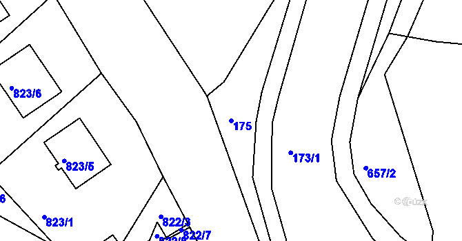 Parcela st. 175 v KÚ Tušť, Katastrální mapa