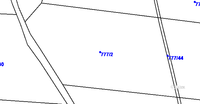 Parcela st. 777/2 v KÚ Tušť, Katastrální mapa