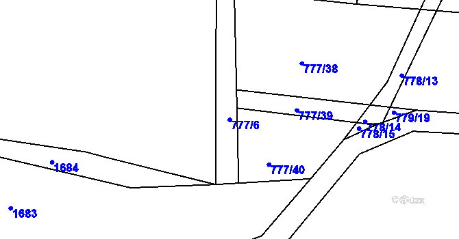 Parcela st. 777/6 v KÚ Tušť, Katastrální mapa