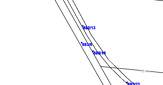 Parcela st. 683/6 v KÚ Tušť, Katastrální mapa