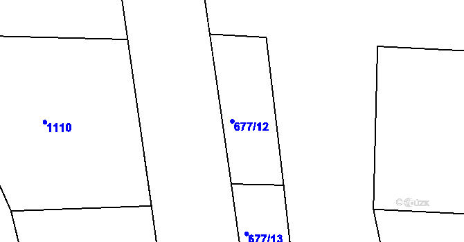 Parcela st. 677/12 v KÚ Tušť, Katastrální mapa