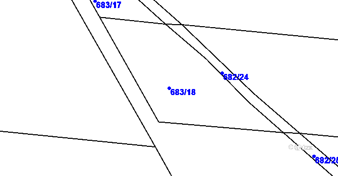 Parcela st. 683/18 v KÚ Tušť, Katastrální mapa