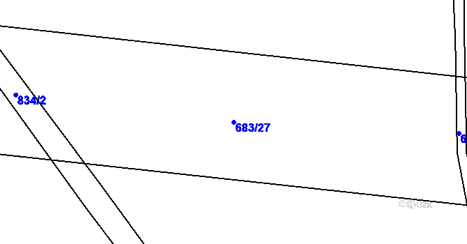 Parcela st. 683/27 v KÚ Tušť, Katastrální mapa