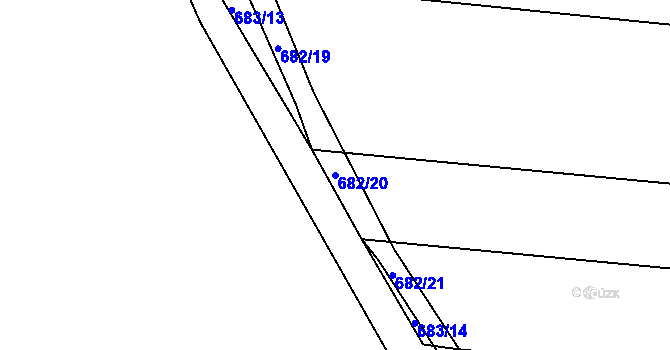 Parcela st. 682/20 v KÚ Tušť, Katastrální mapa