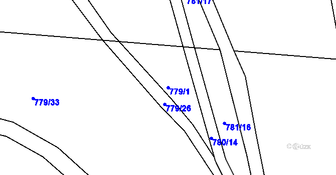 Parcela st. 779/1 v KÚ Tušť, Katastrální mapa
