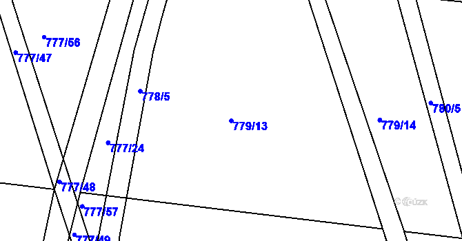 Parcela st. 779/13 v KÚ Tušť, Katastrální mapa