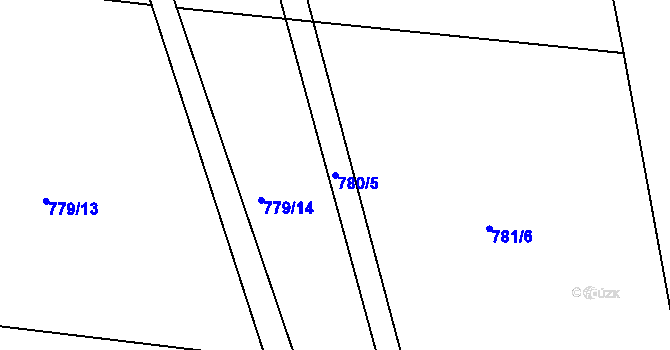 Parcela st. 780/5 v KÚ Tušť, Katastrální mapa