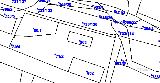 Parcela st. 24 v KÚ Tutleky, Katastrální mapa