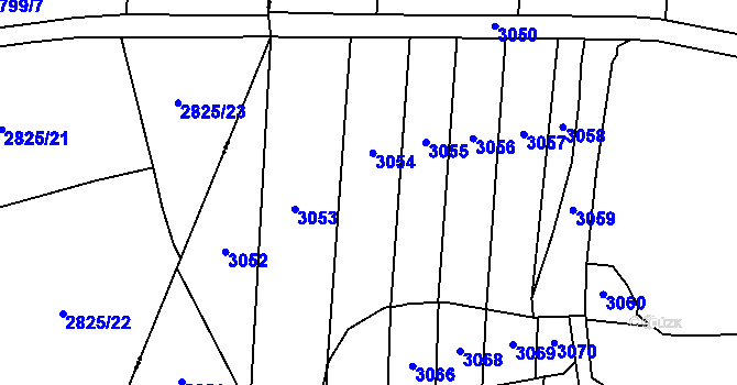 Parcela st. 251/1 v KÚ Tutleky, Katastrální mapa