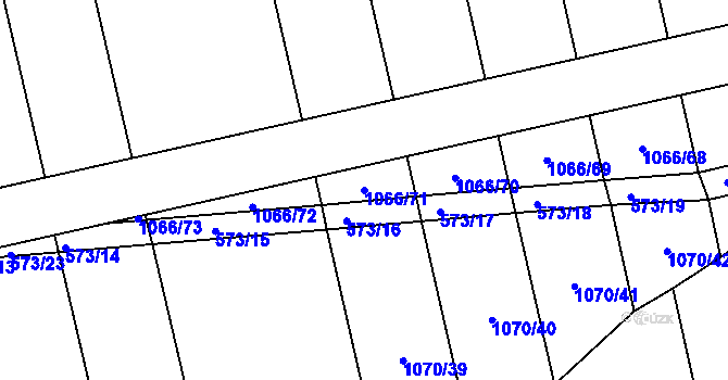 Parcela st. 1066/71 v KÚ Tvarožná, Katastrální mapa