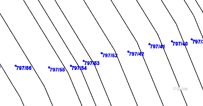 Parcela st. 797/52 v KÚ Tvarožná, Katastrální mapa