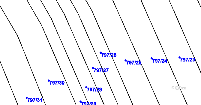 Parcela st. 797/26 v KÚ Tvarožná, Katastrální mapa
