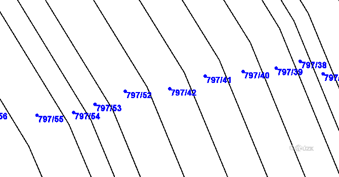 Parcela st. 797/42 v KÚ Tvarožná, Katastrální mapa
