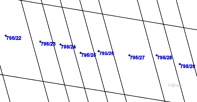 Parcela st. 795/26 v KÚ Tvarožná, Katastrální mapa