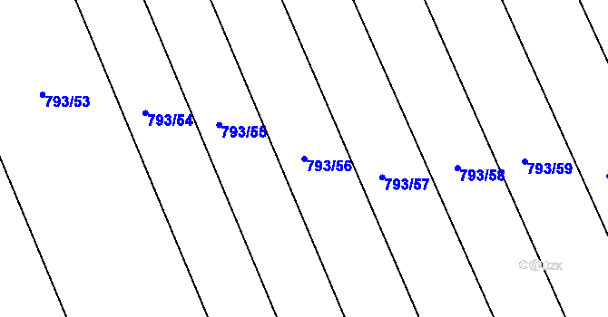 Parcela st. 793/56 v KÚ Tvarožná, Katastrální mapa