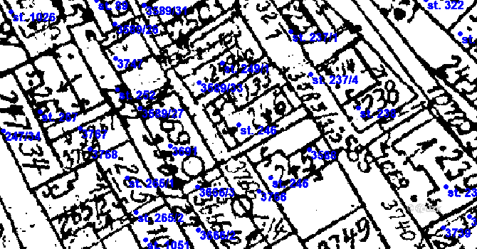 Parcela st. 246 v KÚ Tvarožná Lhota, Katastrální mapa