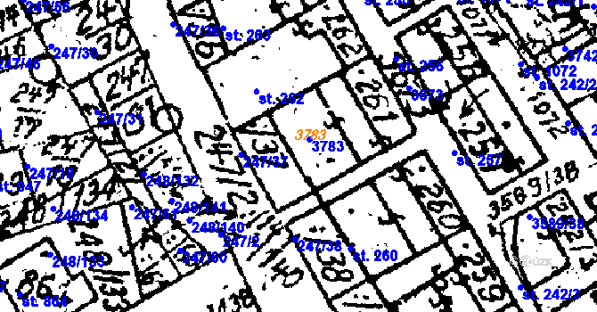 Parcela st. 261 v KÚ Tvarožná Lhota, Katastrální mapa