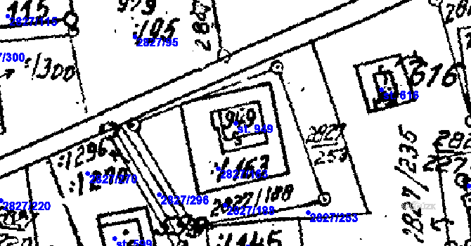 Parcela st. 949 v KÚ Tvarožná Lhota, Katastrální mapa