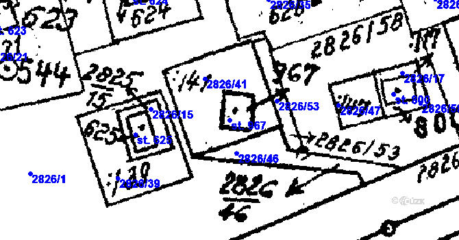 Parcela st. 967 v KÚ Tvarožná Lhota, Katastrální mapa