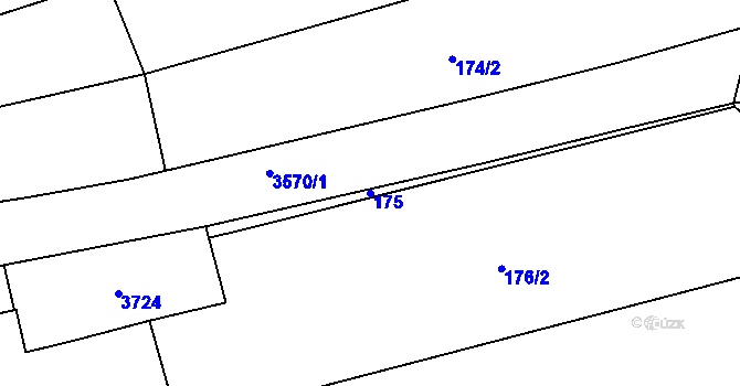 Parcela st. 175 v KÚ Tvarožná Lhota, Katastrální mapa