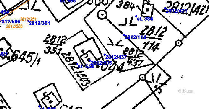 Parcela st. 2812/437 v KÚ Tvarožná Lhota, Katastrální mapa