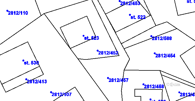 Parcela st. 2812/452 v KÚ Tvarožná Lhota, Katastrální mapa