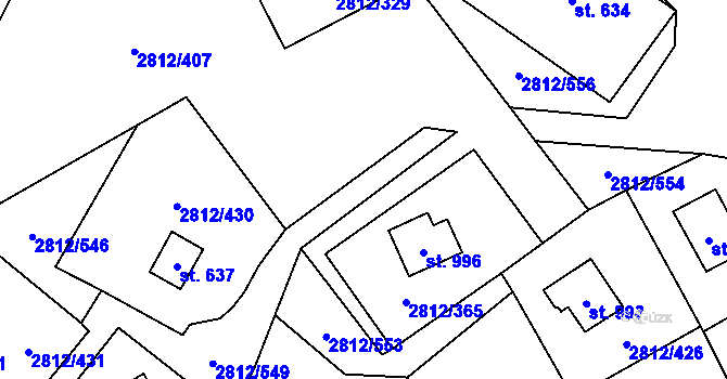Parcela st. 2812/470 v KÚ Tvarožná Lhota, Katastrální mapa