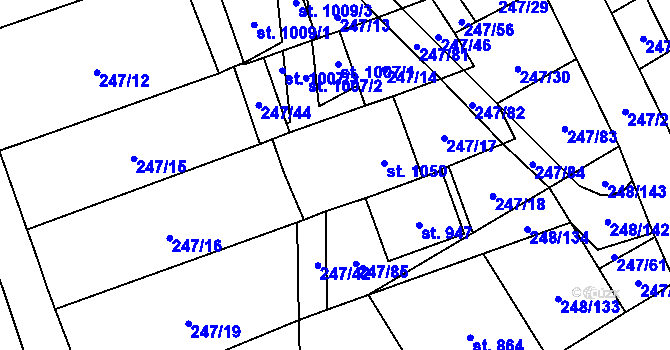 Parcela st. 247/49 v KÚ Tvarožná Lhota, Katastrální mapa