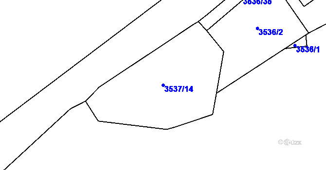 Parcela st. 3537/14 v KÚ Tvarožná Lhota, Katastrální mapa