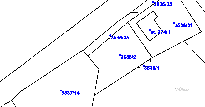 Parcela st. 3658/9 v KÚ Tvarožná Lhota, Katastrální mapa