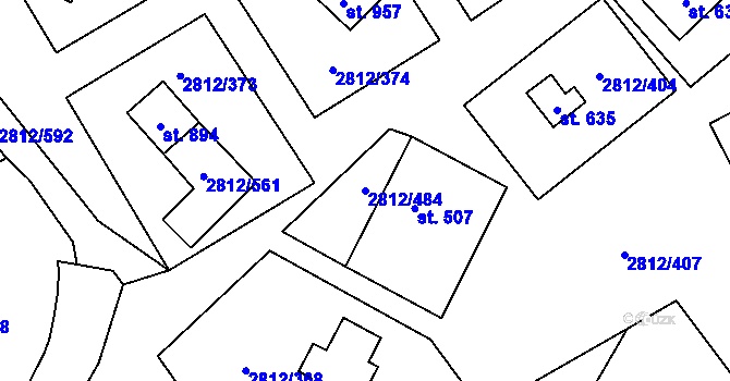 Parcela st. 2812/484 v KÚ Tvarožná Lhota, Katastrální mapa