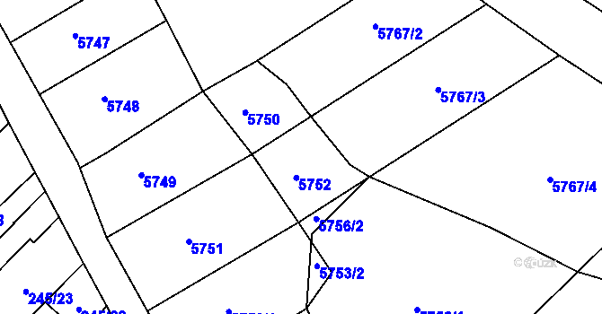Parcela st. 245/69 v KÚ Tvarožná Lhota, Katastrální mapa