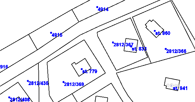 Parcela st. 2812/496 v KÚ Tvarožná Lhota, Katastrální mapa