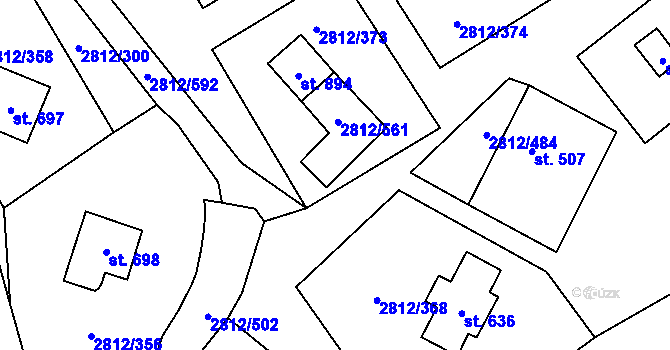 Parcela st. 2812/562 v KÚ Tvarožná Lhota, Katastrální mapa