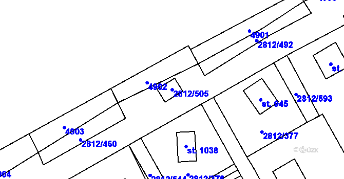 Parcela st. 2812/505 v KÚ Tvarožná Lhota, Katastrální mapa
