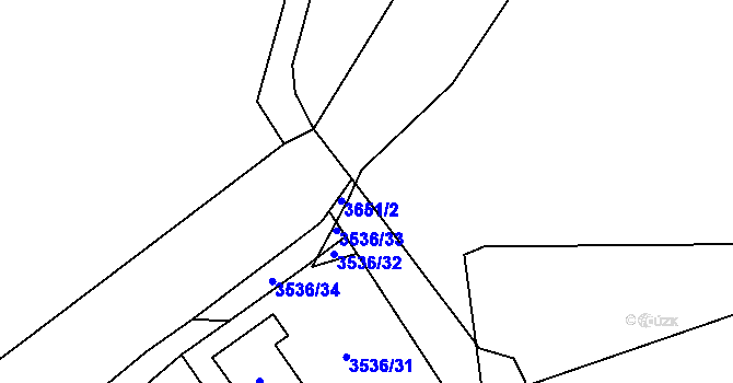 Parcela st. 3658/14 v KÚ Tvarožná Lhota, Katastrální mapa