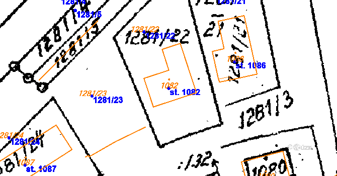 Parcela st. 1082 v KÚ Tvarožná Lhota, Katastrální mapa