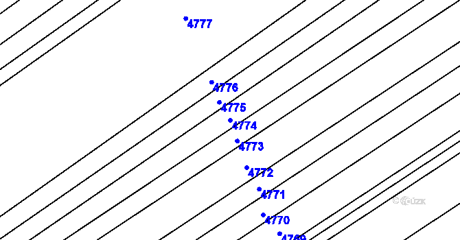 Parcela st. 4774 v KÚ Tvarožná Lhota, Katastrální mapa