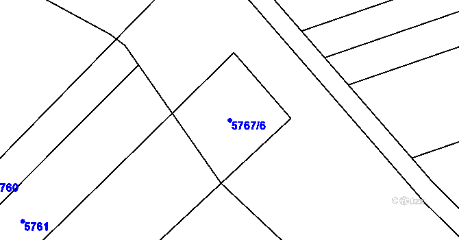 Parcela st. 5767/6 v KÚ Tvarožná Lhota, Katastrální mapa