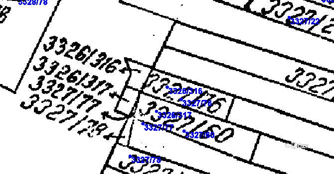 Parcela st. 3326/316 v KÚ Tvrdonice, Katastrální mapa