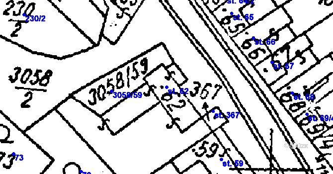 Parcela st. 62 v KÚ Tvrdonice, Katastrální mapa
